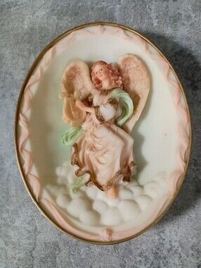 Seraphim Classics Collectable Angel Wall Plaque - Cream And Pink
